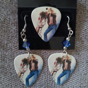 LED ZEPPELIN guitar pick earrings / necklace set